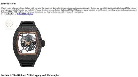 richard mille 6702 price